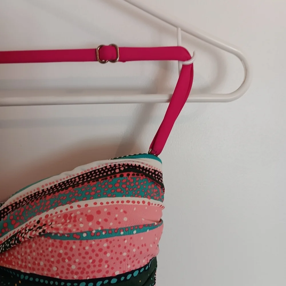 ANNE COLE Twist Front Bandeau One Piece Swimsuit 8